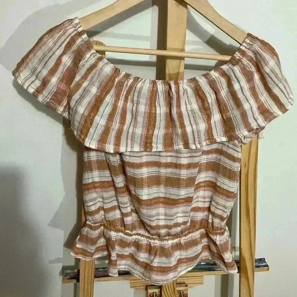 Wrangler retro women’s Southwestern stripe off shoulder blouse size small - Picture 2 of 7